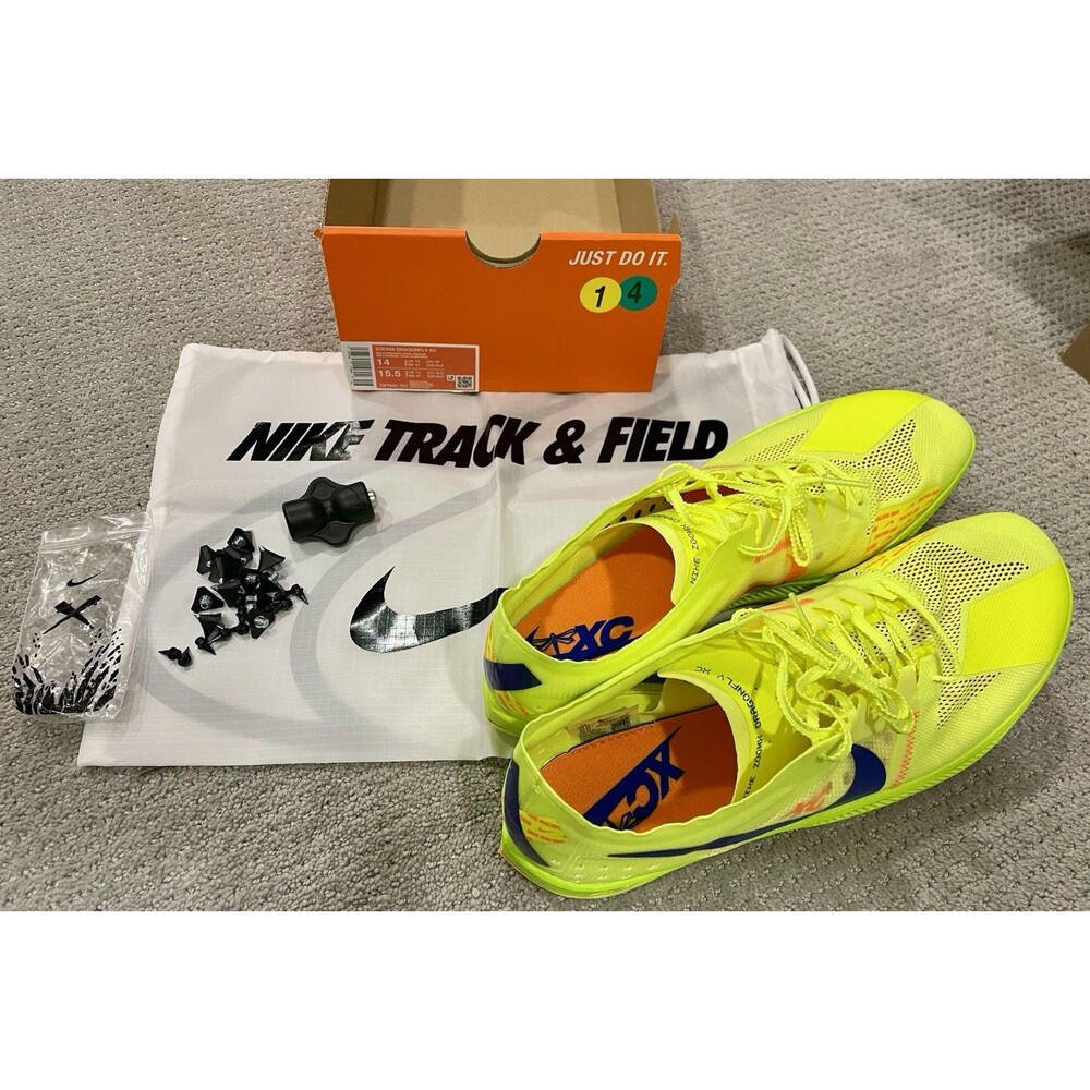 Nike ZoomX Dragonfly Track Spikes Volt Mens Size 14 NEW XC Distance Racing Shoes
